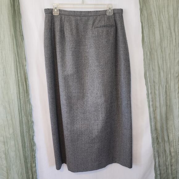Evan-Picone Vintage Gray Long Midi Pencil Work Business Wool Skirt Size 14 - Picture 1 of 4